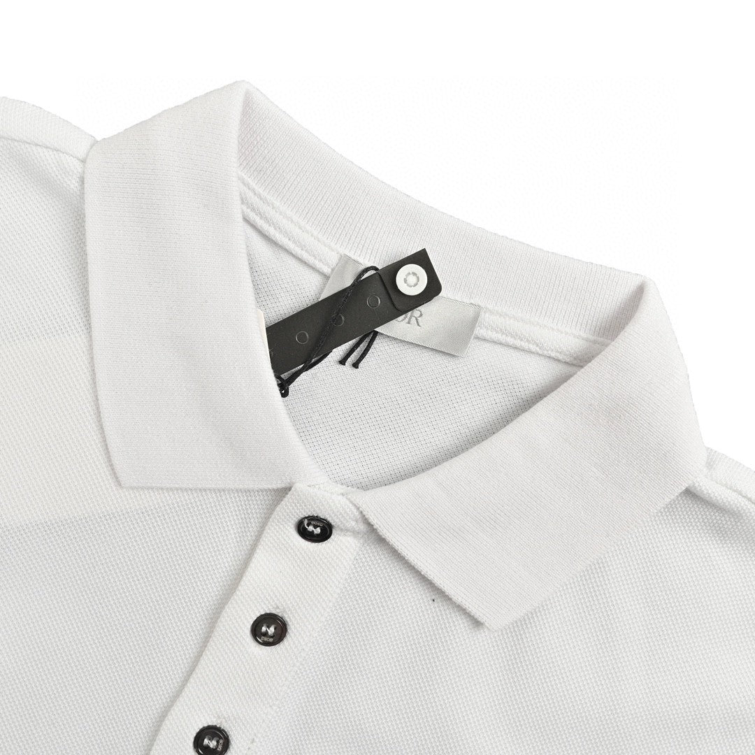 D*or oblique embroidered white polo shirt