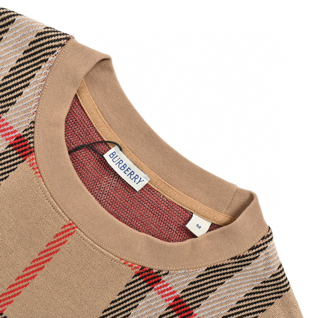 B**rry beige check t-shirt