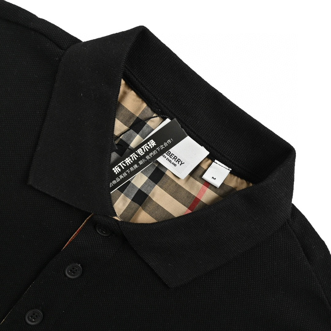 B**rry monogram logo black polo shirt