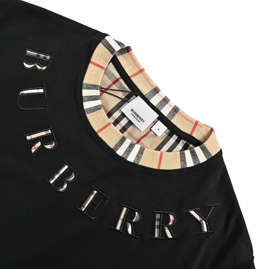 B**rry logo collar detail black t-shirt