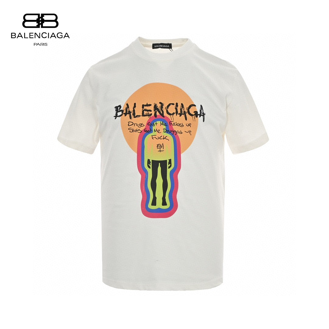 Ba*len*cia*ga white t-shirt with graphic design