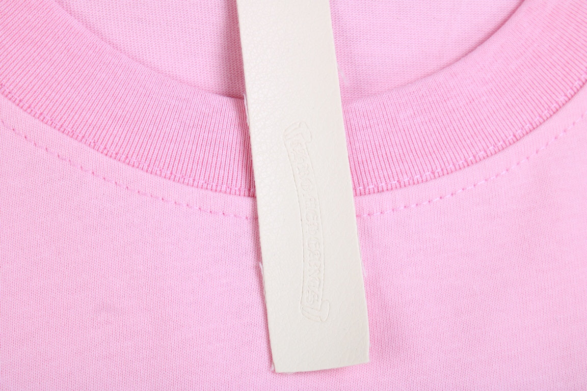 Chrome Hearts Pink T-shirt with Cross Patches