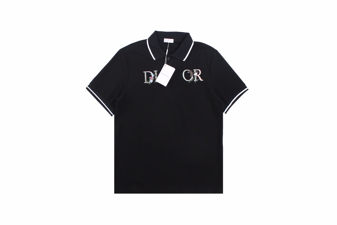D*or polo shirt with floral logo design