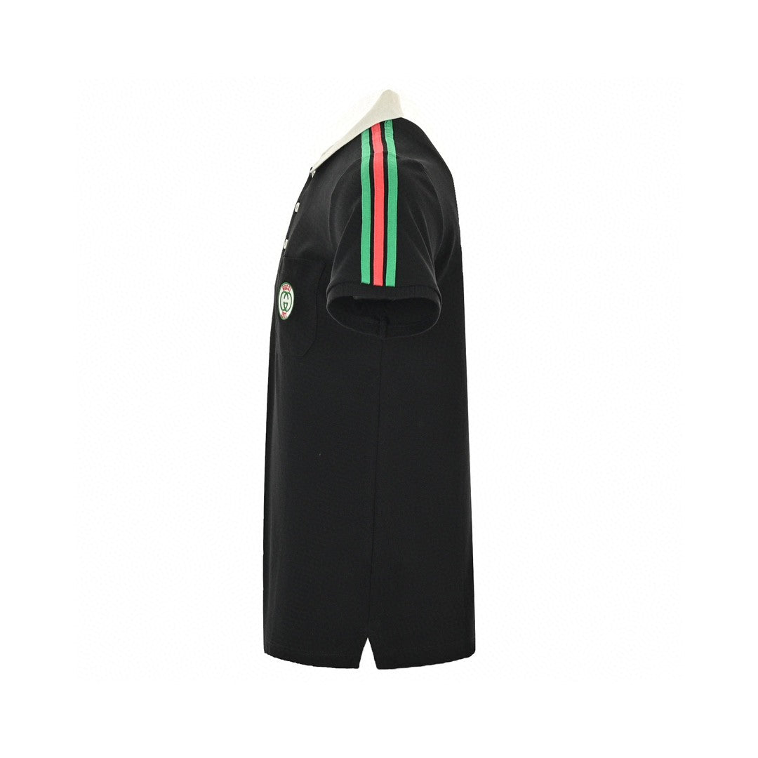G*u*i stripe sleeve polo shirt