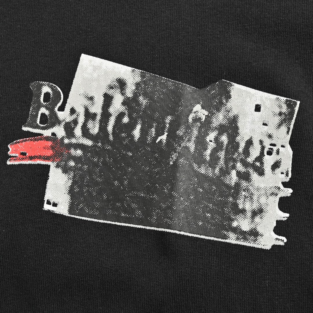 Ba*len*cia*ga black graphic t-shirt