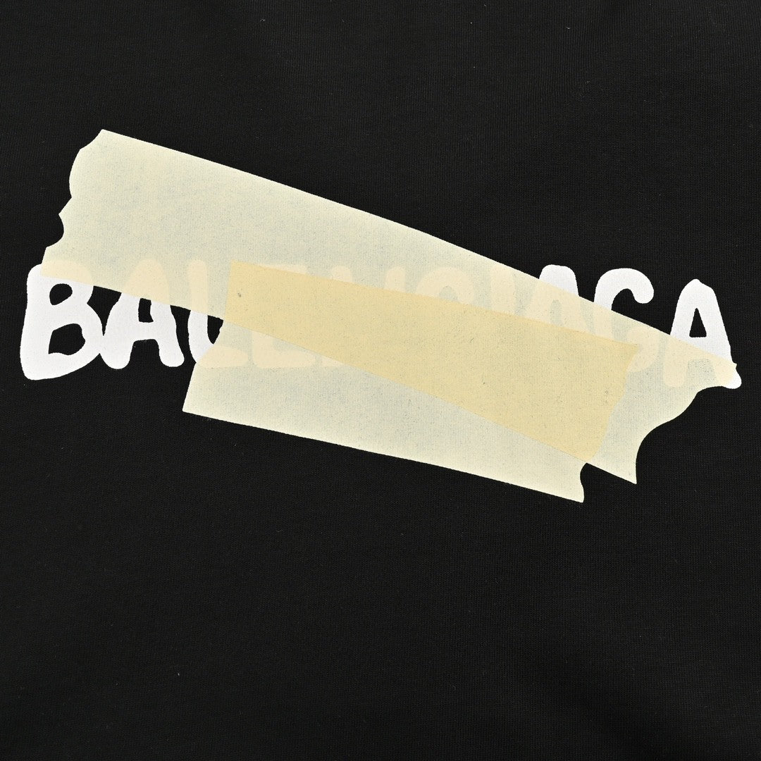 Ba*len*cia*ga tape logo t-shirt (black)
