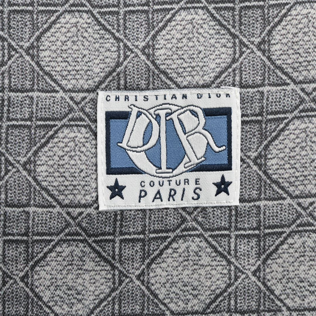 D*or geometric pattern short sleeve shirt in gray