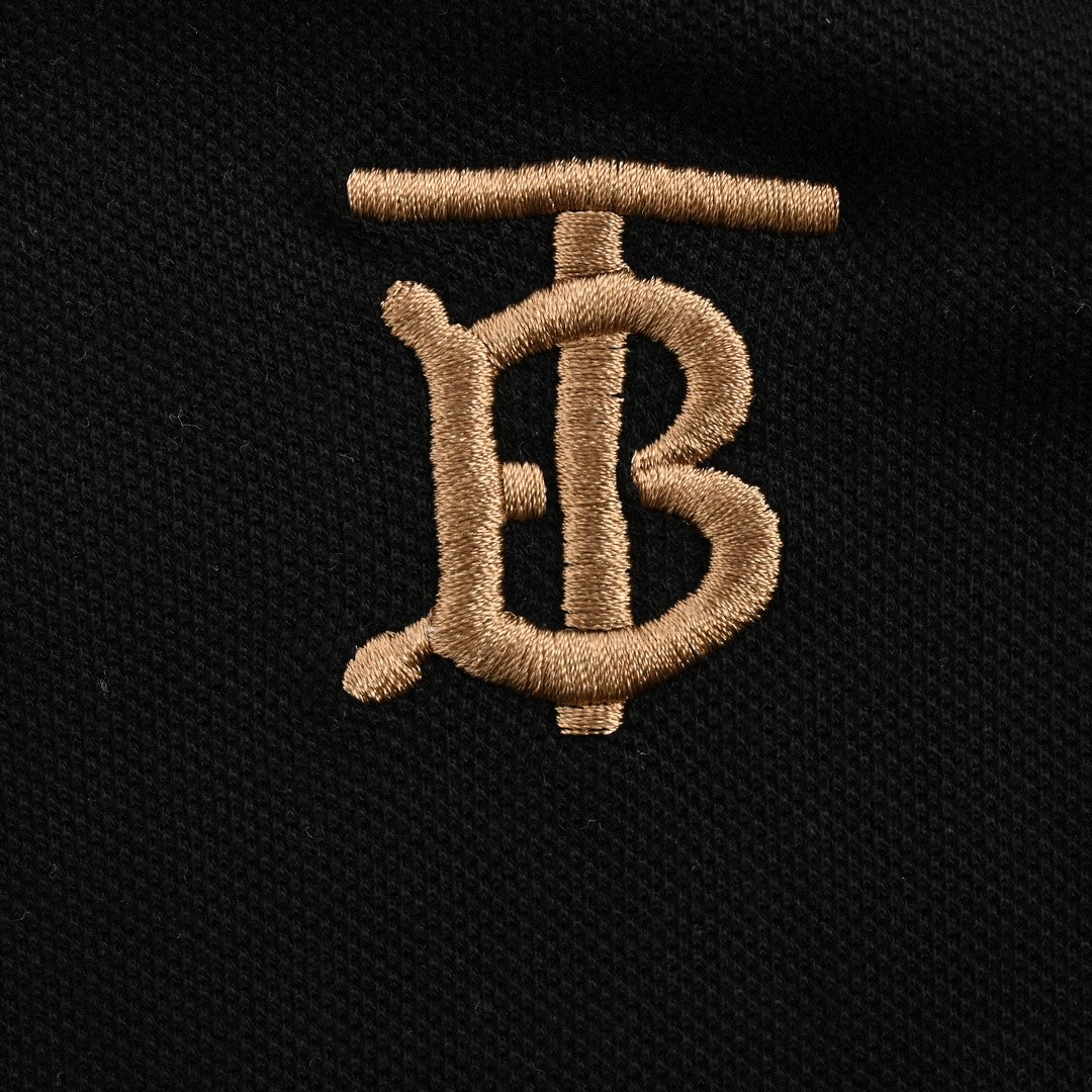 B**rry monogram logo black polo shirt
