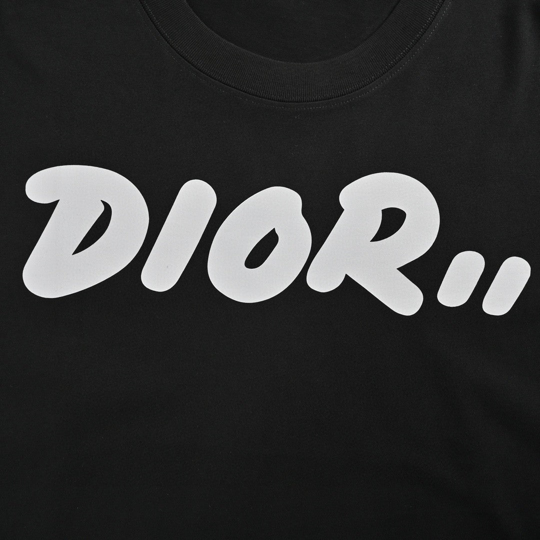 D*or oversized white logo black t-shirt