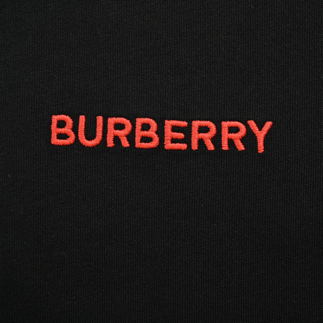 B**rry check collar t-shirt in black
