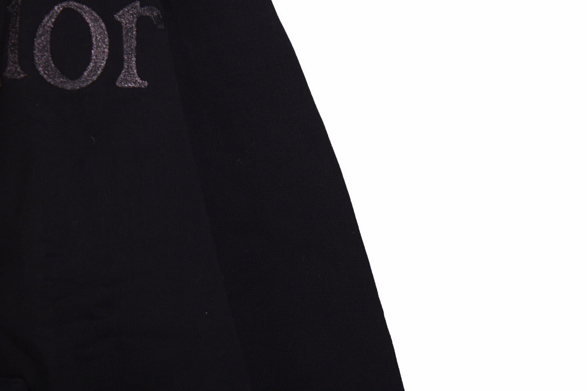 D*or flower logo hoodie - black