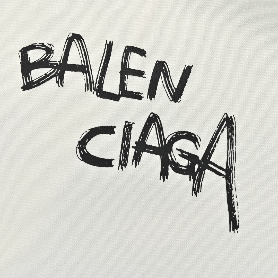 Ba*len*cia*ga graffiti logo white t-shirt
