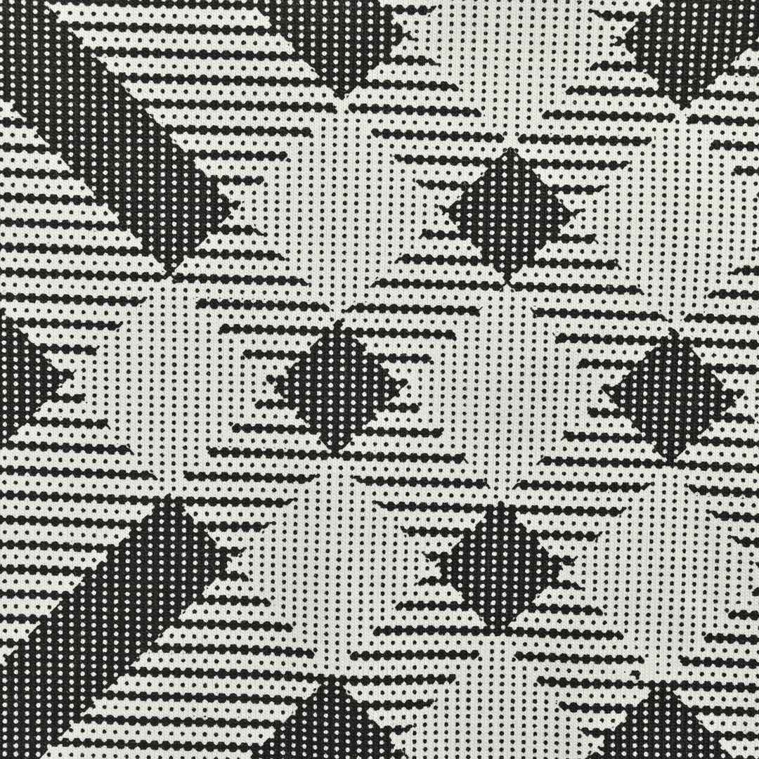 B**rry geometric check polo shirt (black and white)