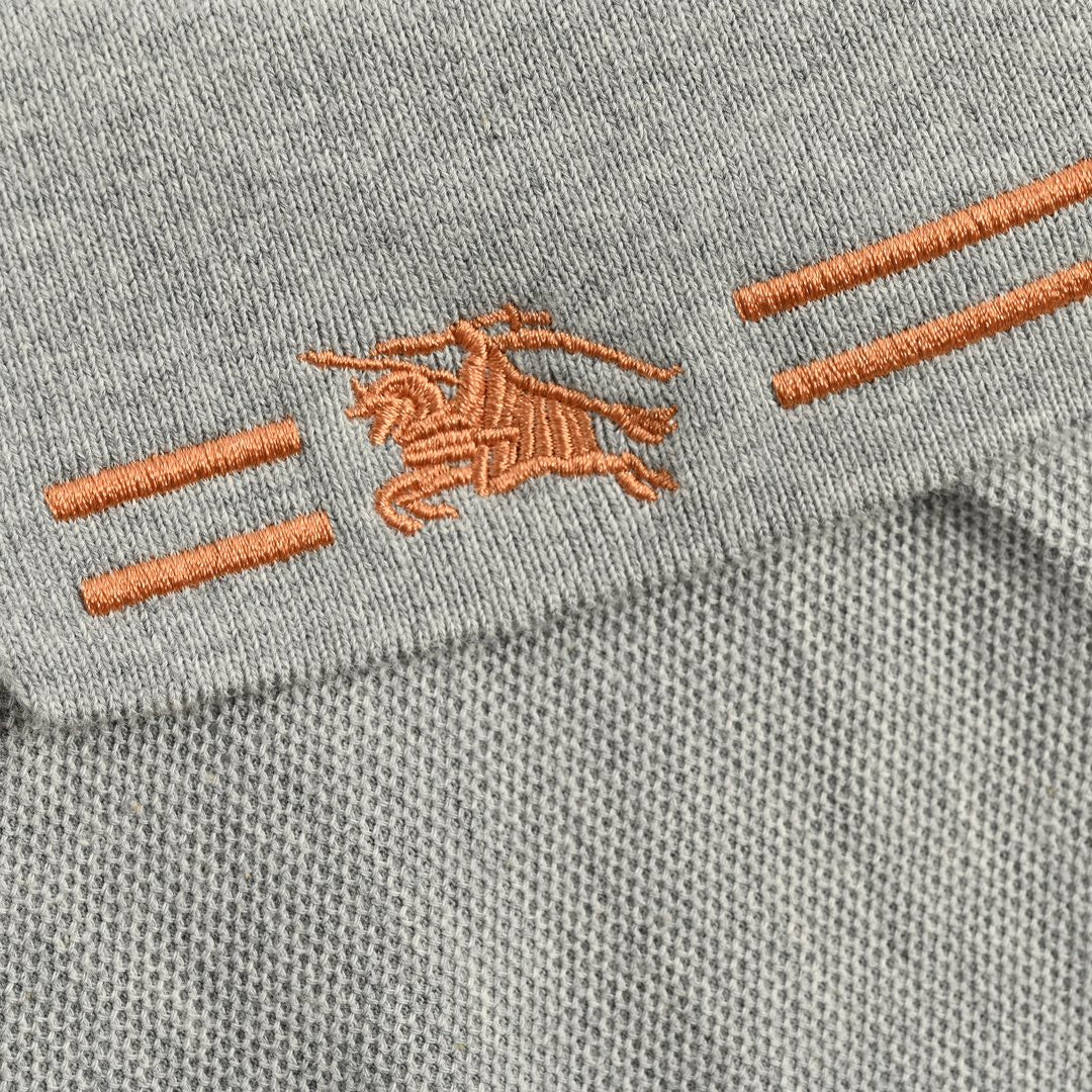 B**rry striped collar polo shirt in grey