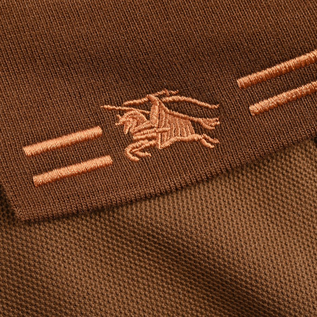 B**rry striped collar polo shirt in brown