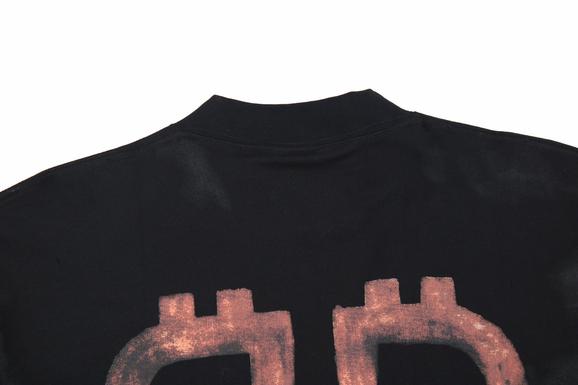 Ba*len*cia*ga distressed bb logo t-shirt