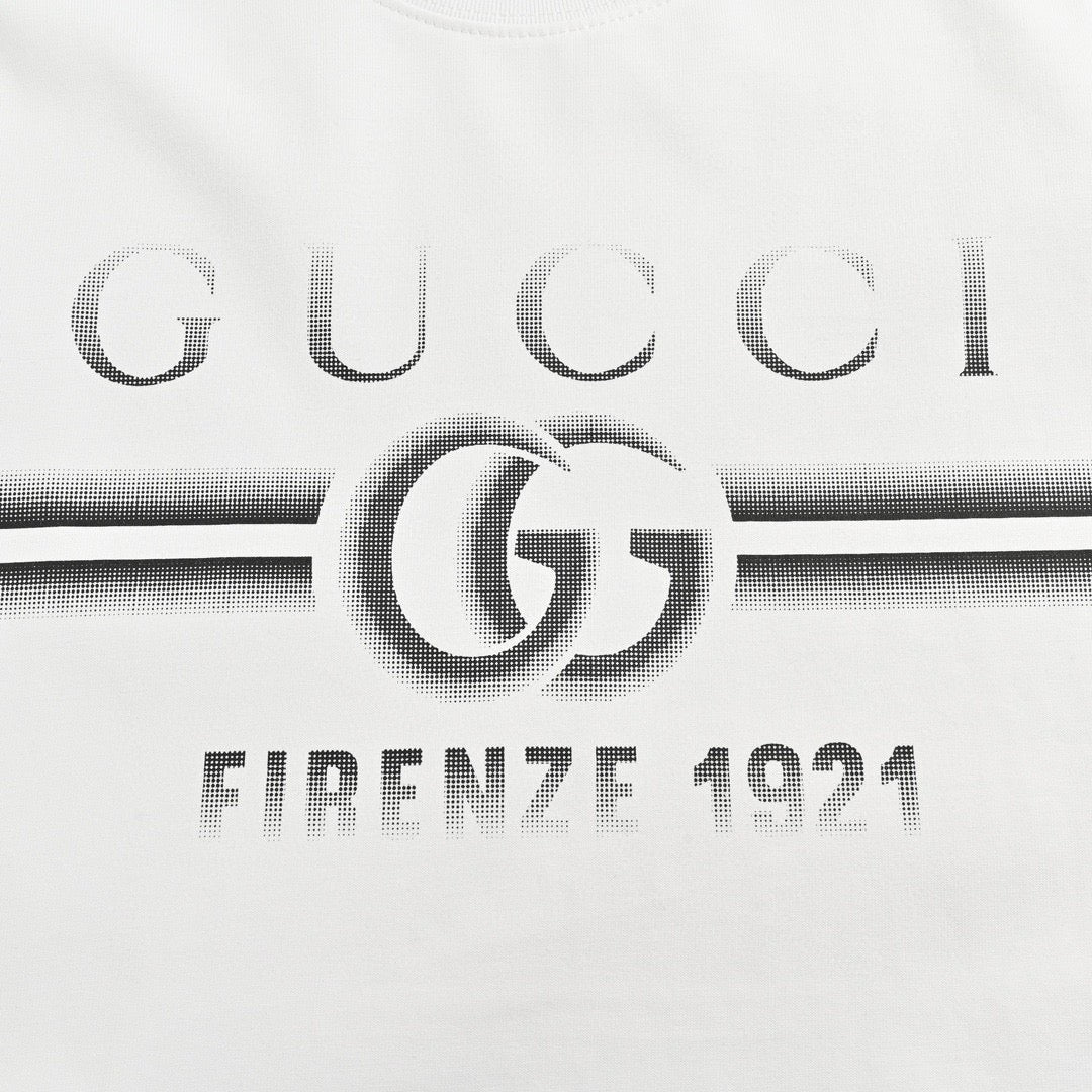G*u*i white t-shirt with firenze 1921 logo