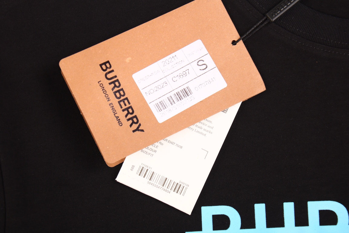 B**rry t-shirt with strikethrough logo