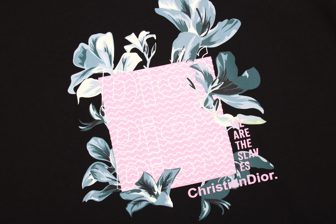 D*or t-shirt with floral graphic design