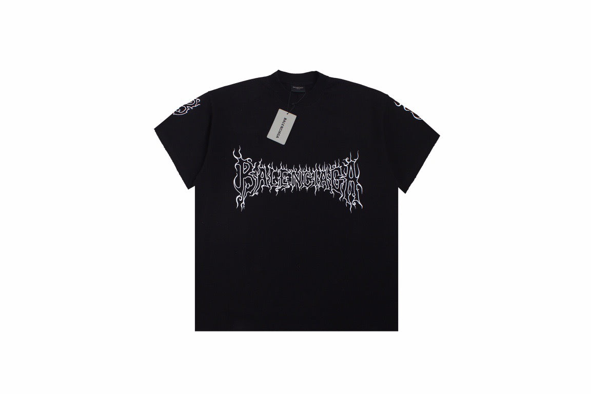 Ba*len*cia*ga t-shirt with gothic flame logo