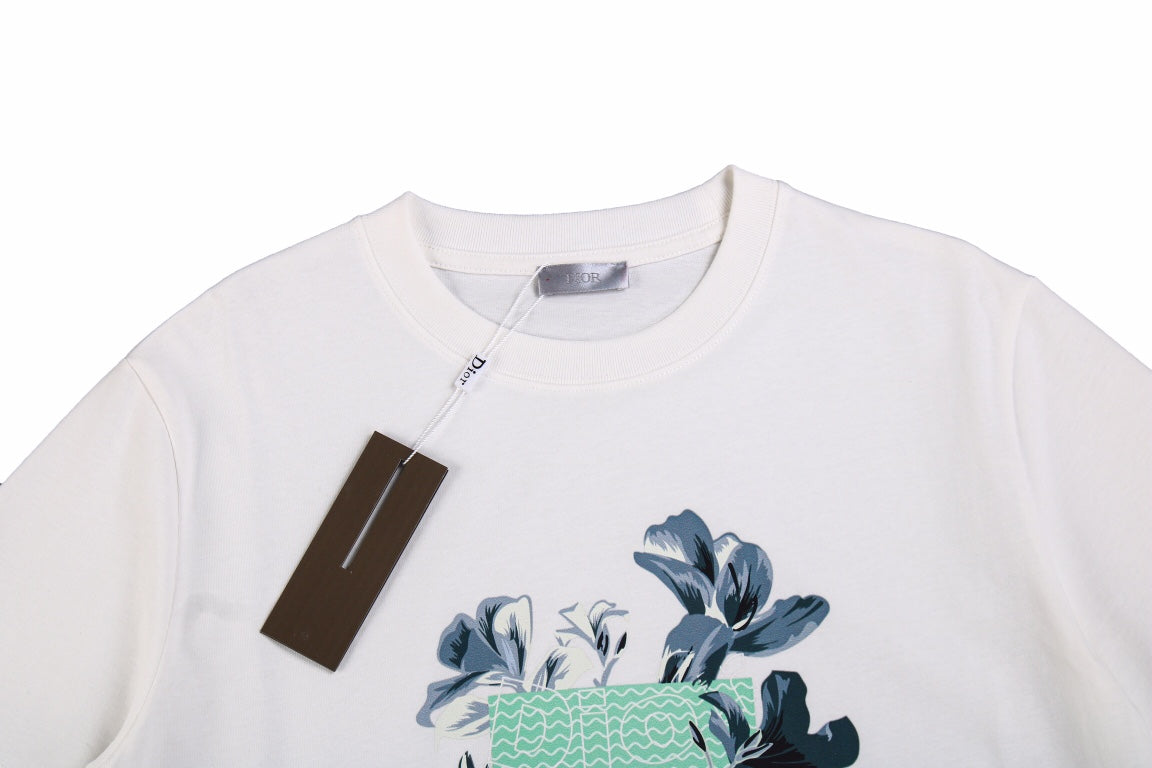 D*or t-shirt with floral graphic design