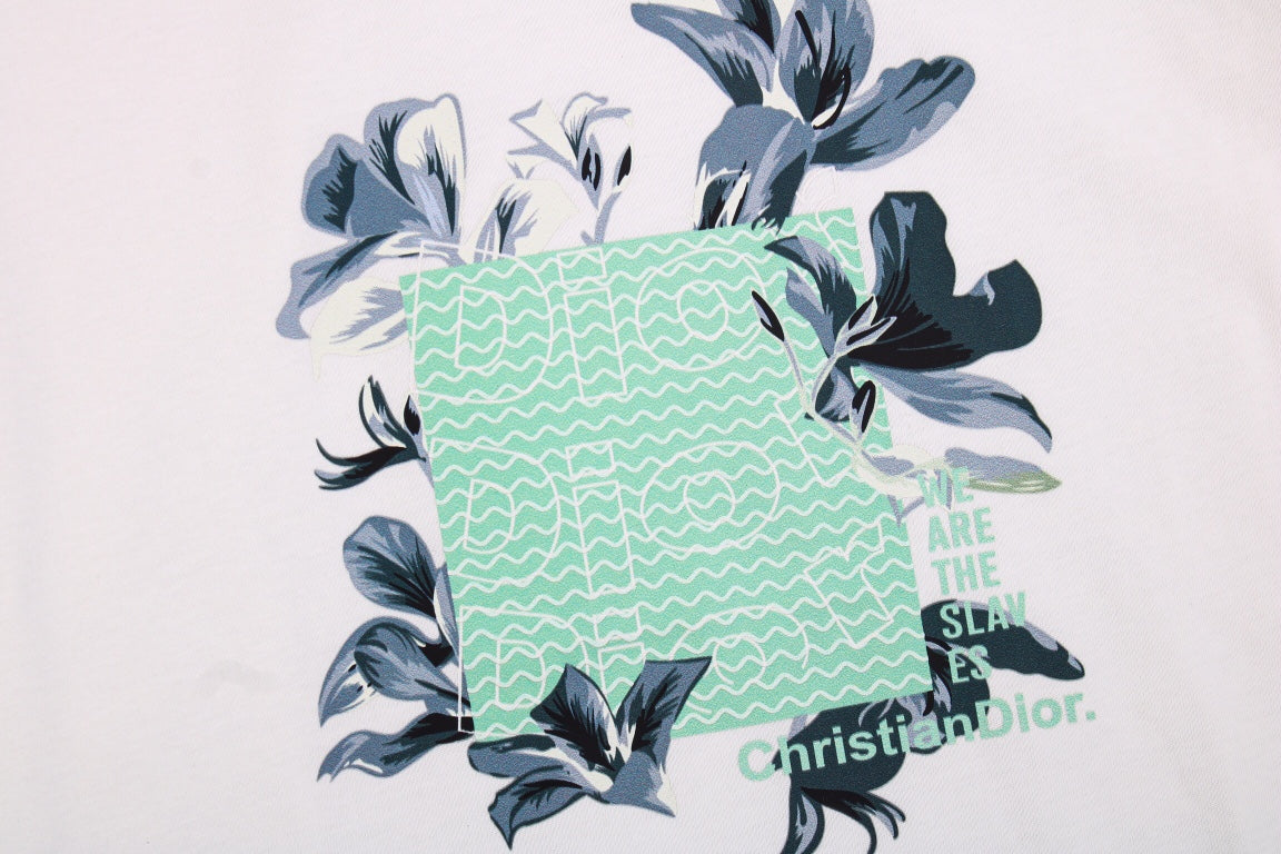 D*or t-shirt with floral graphic design