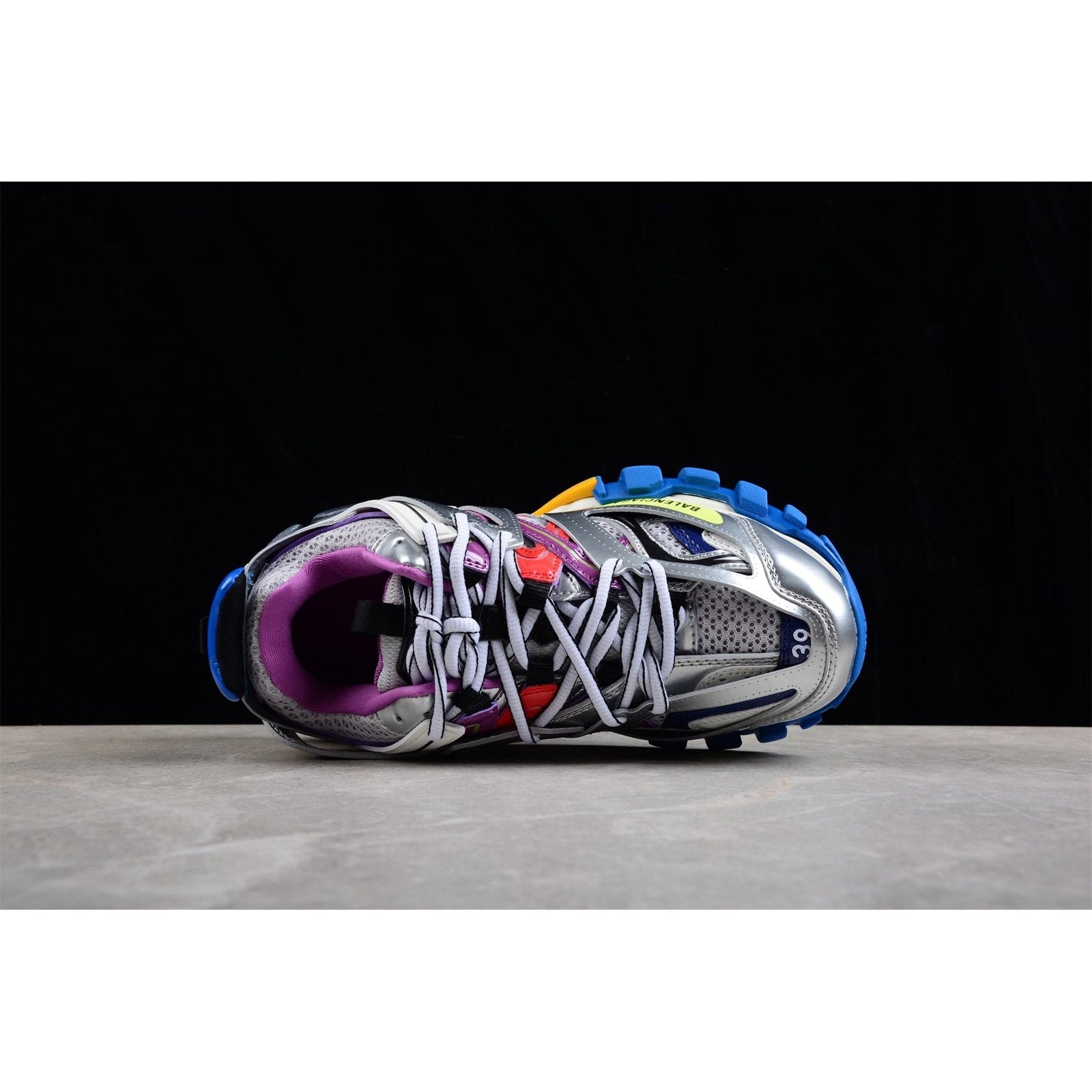 Ba*len*cia*ga track x leather free white silver multi