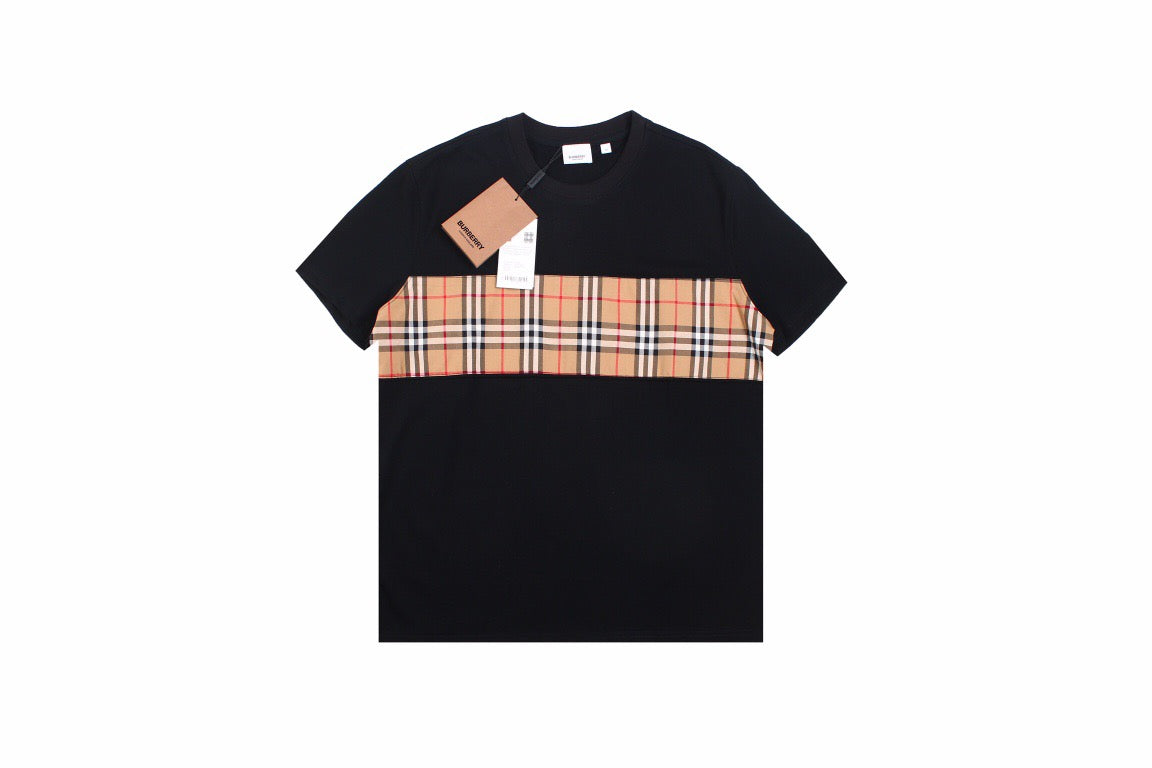 B**rry check panel t-shirt (black)