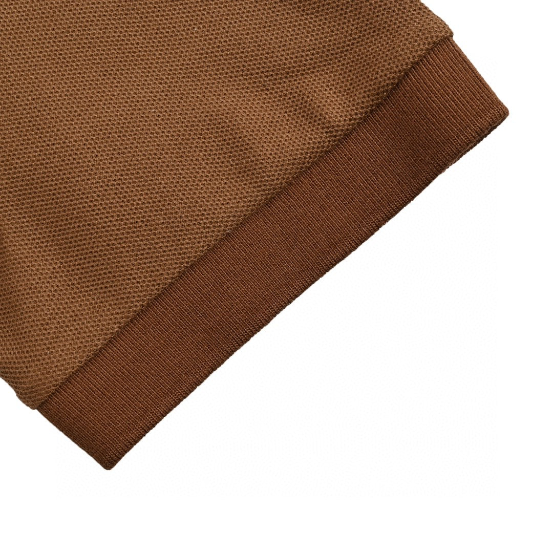 B**rry striped collar polo shirt in brown