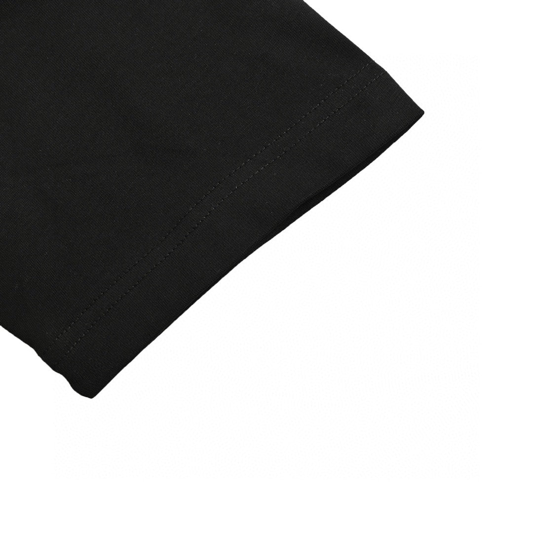 Ch*el pink splash logo black t-shirt