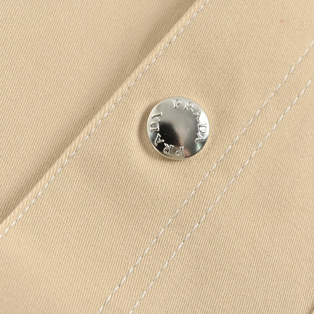 Pra*a beige button-up shirt