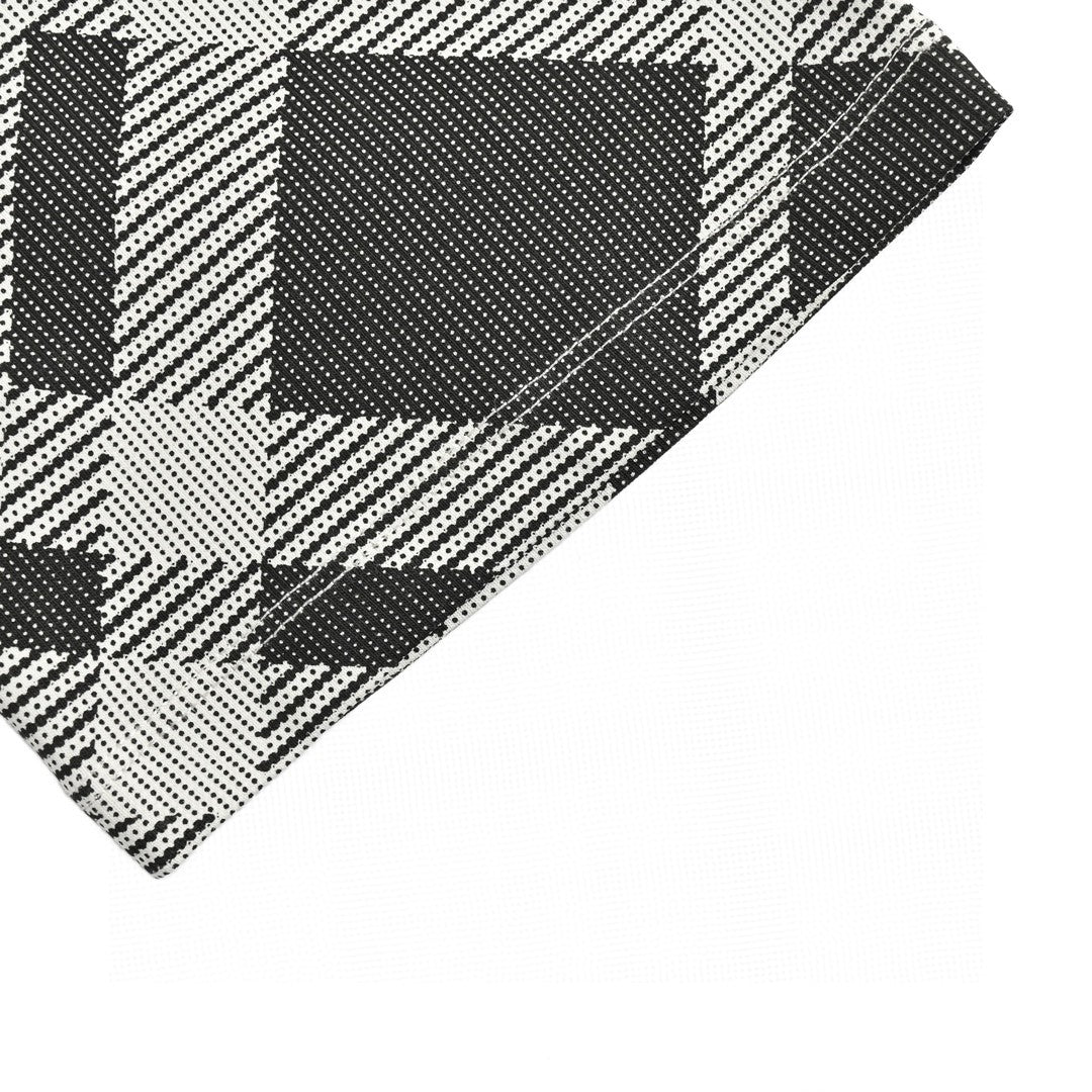 B**rry geometric check polo shirt (black and white)