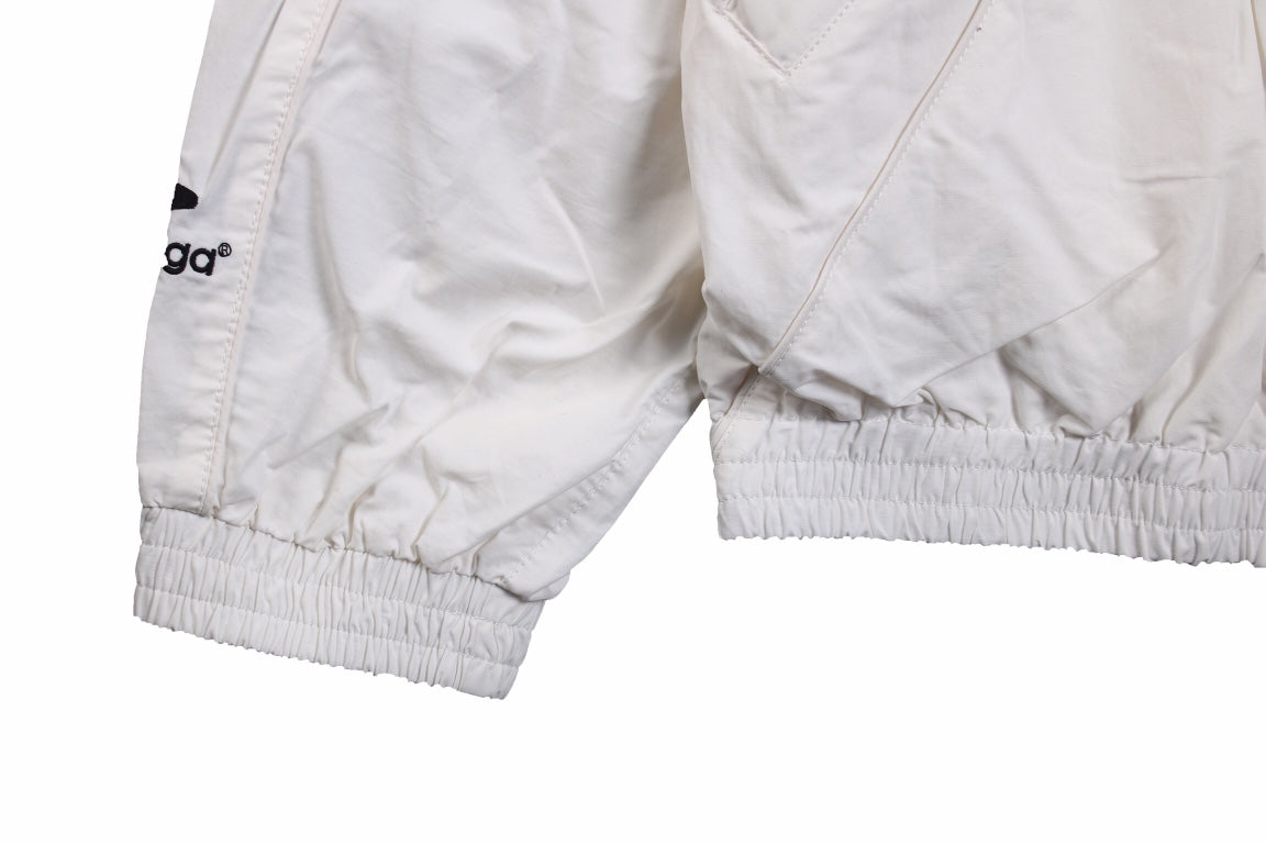 Ba*len*cia*ga white zip-up track jacket