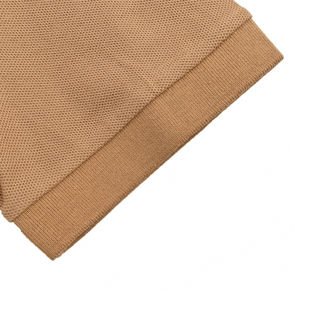 B**rry polo shirt with check collar (tan)