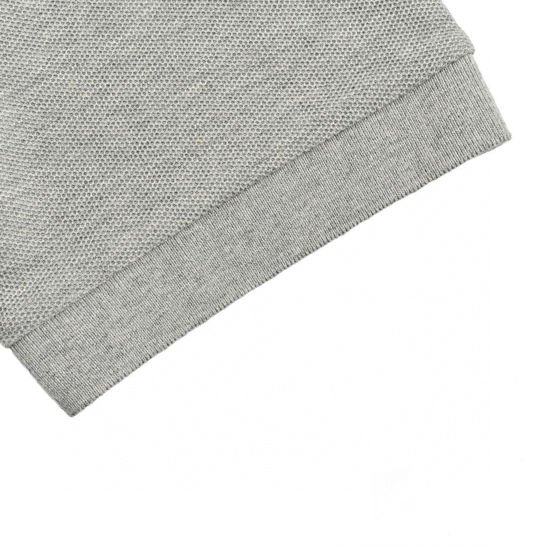 B**rry striped collar polo shirt in grey