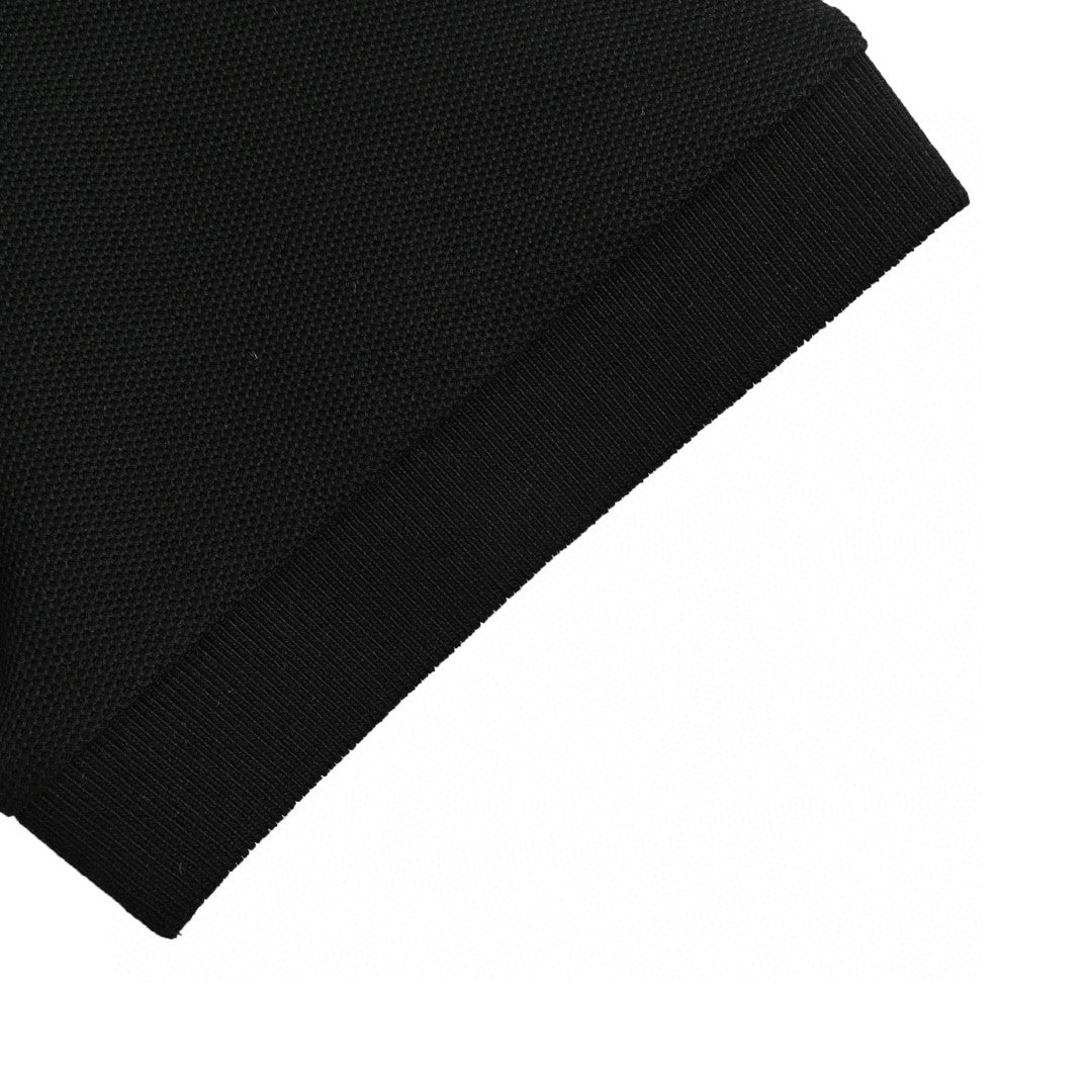 B**rry striped collar polo shirt in black