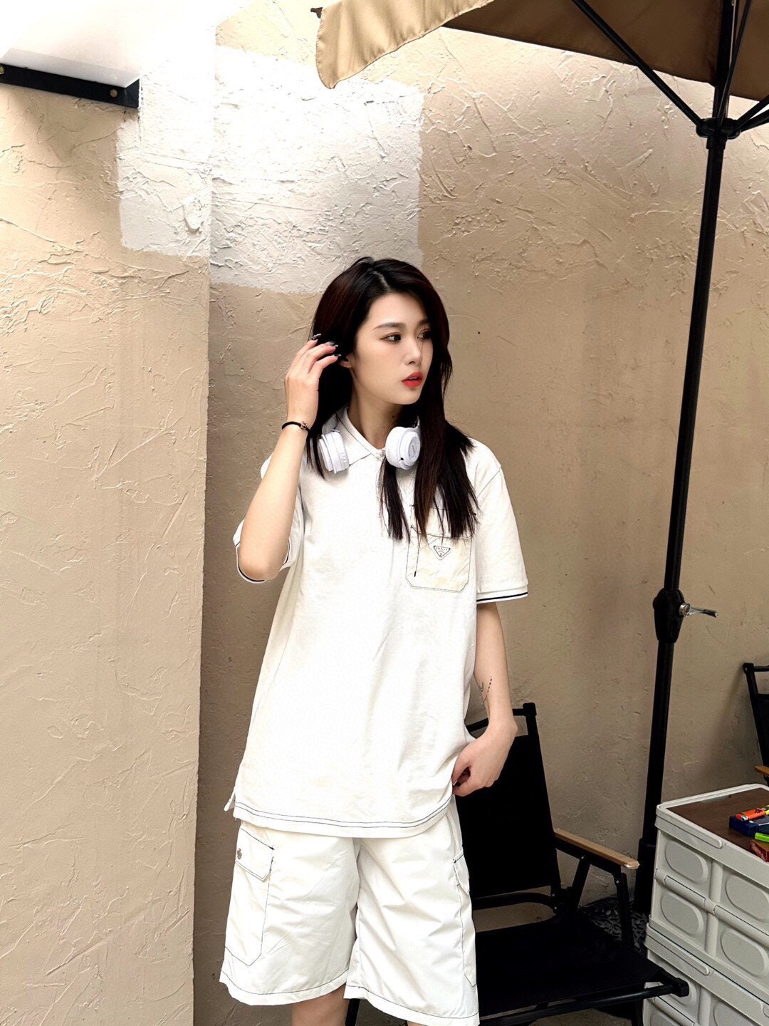 Pra*a "pocket detail" polo shirt