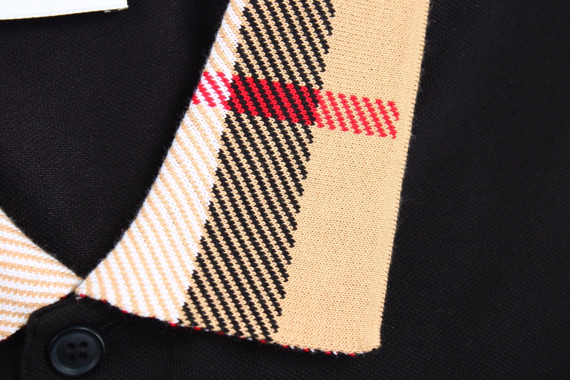 B**rry check collar polo - black