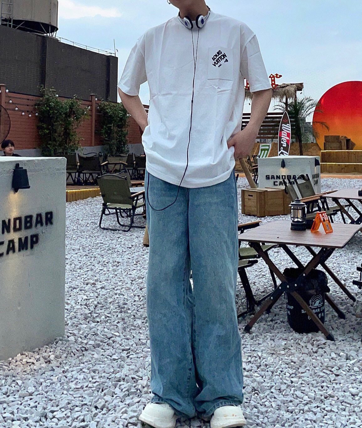 B**rry t-shirt with check pocket