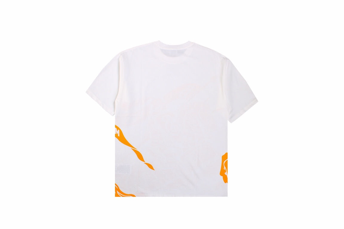 B**rry knight print t-shirt - white and orange