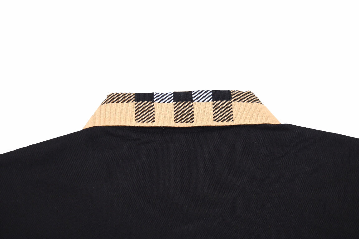 B**rry check collar polo - black