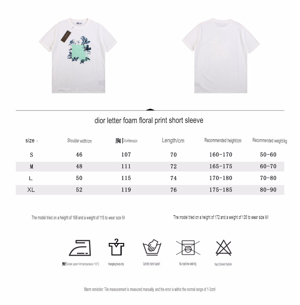 D*or t-shirt with floral graphic design