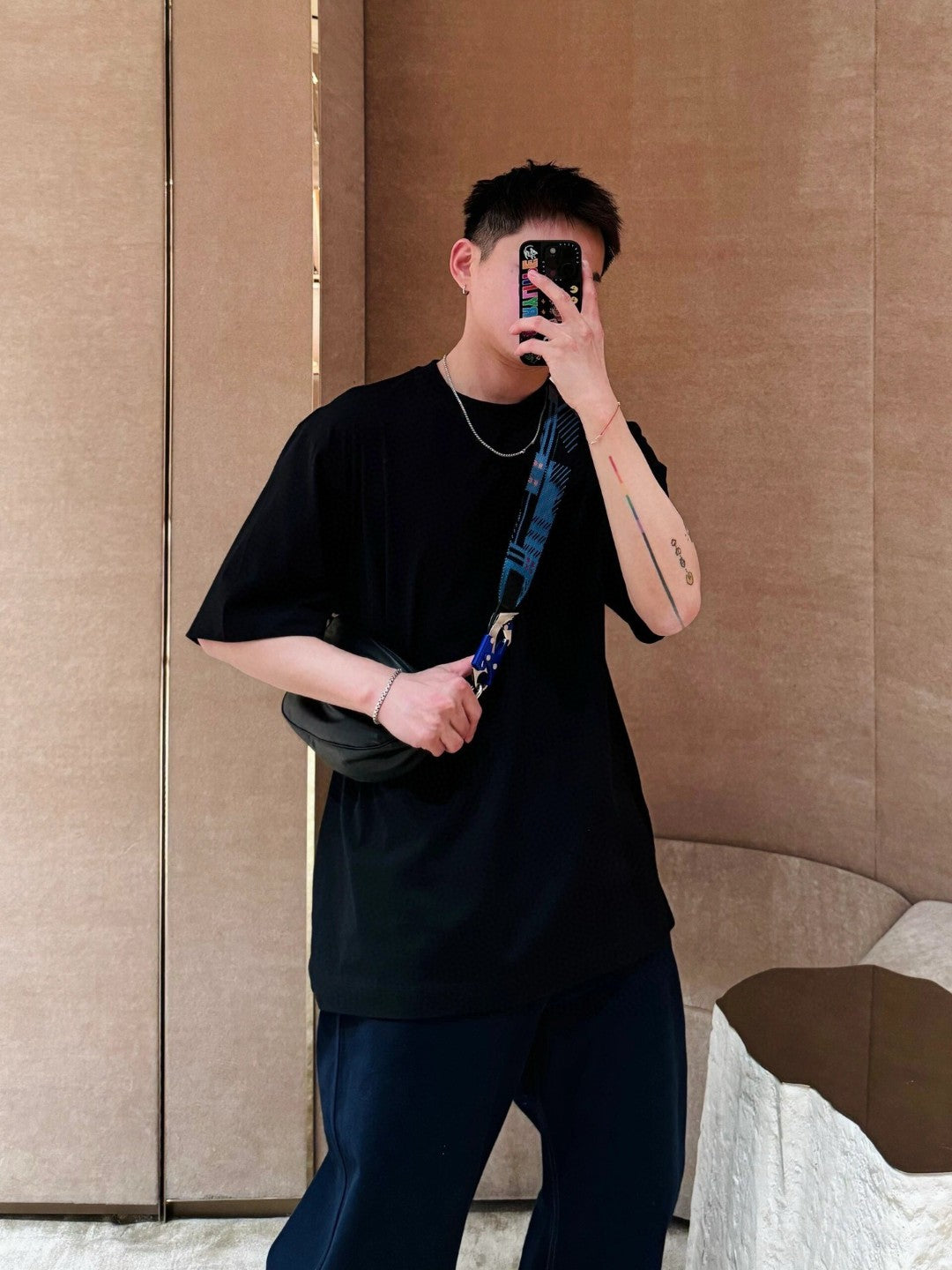 B**rry black t-shirt with pear graphic