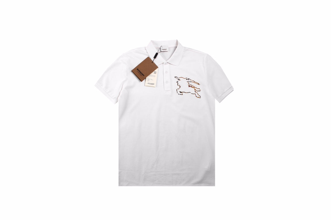 B**rry embroidered knight polo - white