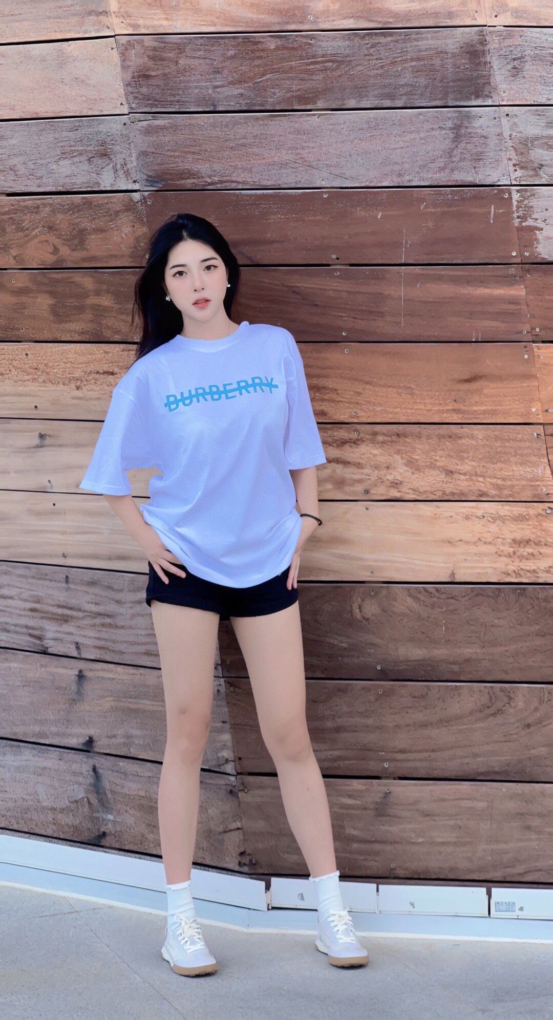 B**rry t-shirt with strikethrough logo