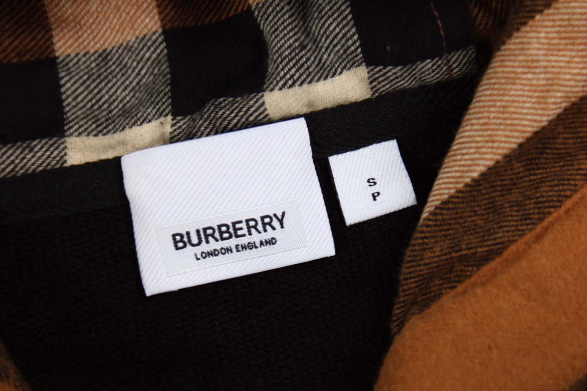 B**rry check-lined hoodie - black
