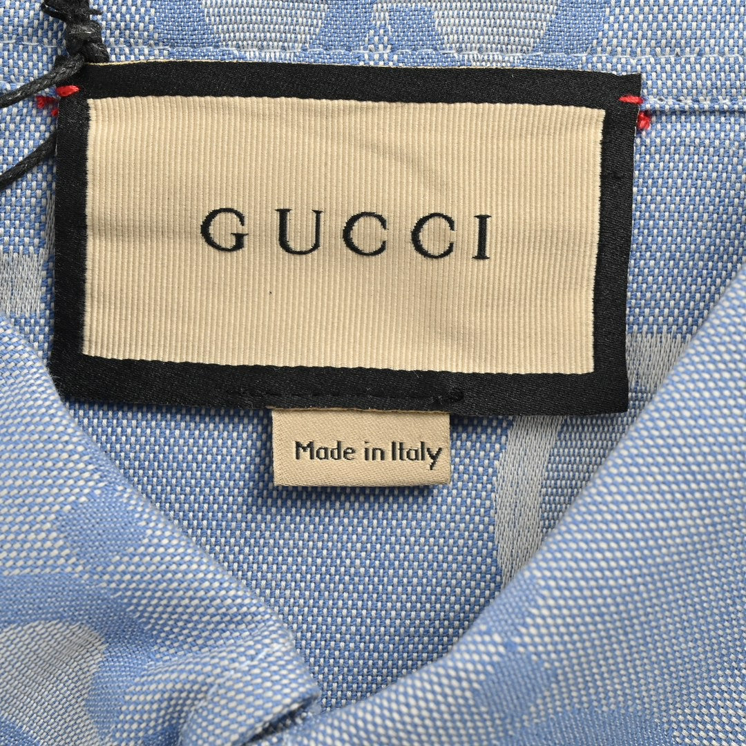 G*u*i allover logo denim shirt