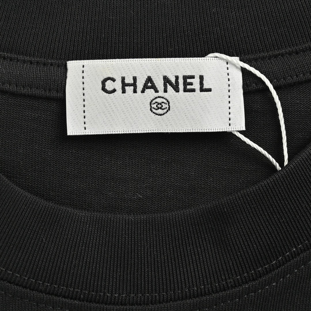 Ch*el signature logo black t-shirt