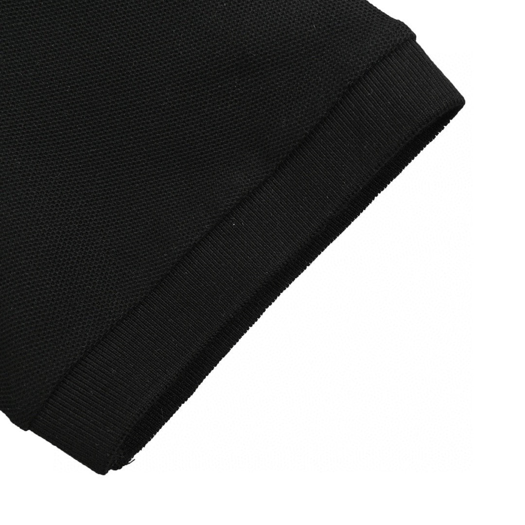 B**rry polo shirt with check collar (black)