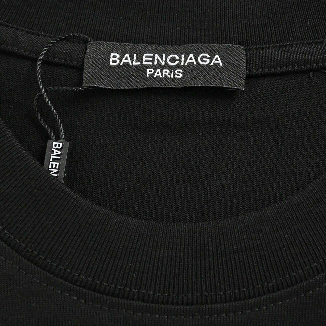 Ba*len*cia*ga gradient stripe black t-shirt